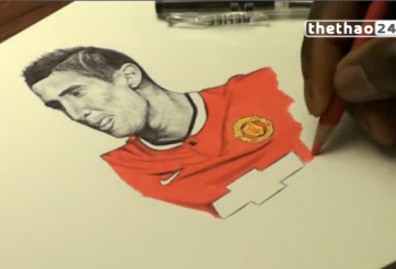 VIDEO: Nét vẽ truyền thần Di Maria như thật của tay vẽ DeMoose_Art